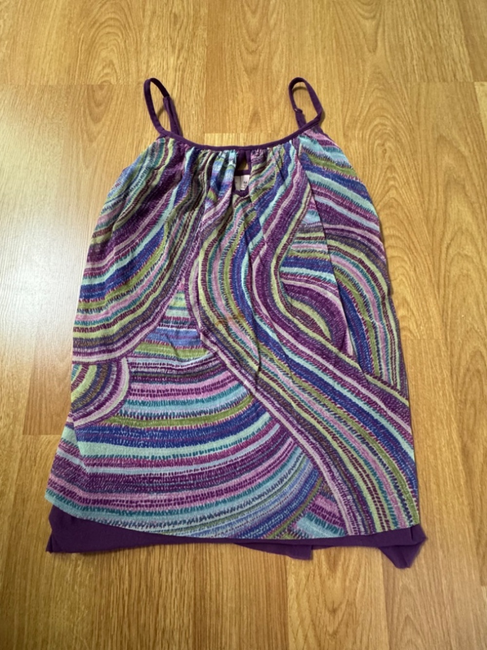 Sweet Pea by Stacy Frati Purple Multicolor Layered Tank Top M - Picture 6 of 6